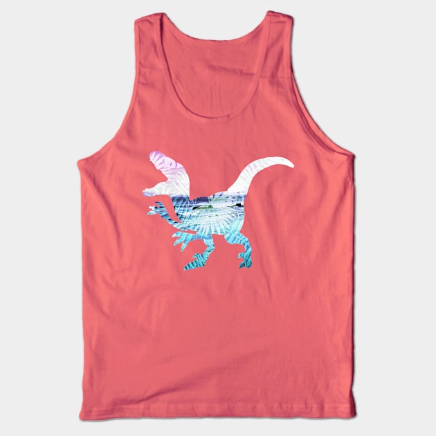 Blue & Purple Palm Dinosaur Tank Top by AmyHuntPhotos